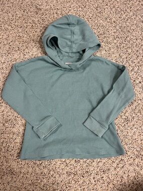 🍀6/$20 Light Teal Waffle Knit Hooded long sleeve